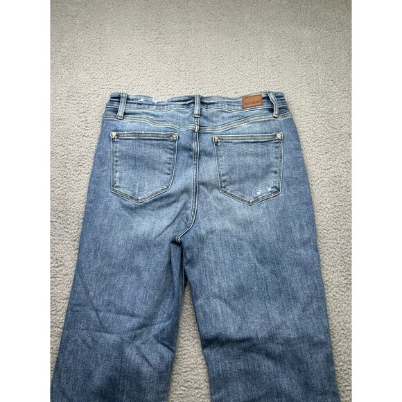 JUDY BLUE Celeste High Rise With Distressed Crop Wide Leg Sz 13/31 - Picture 6 of 8